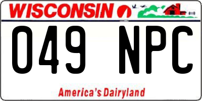 WI license plate 049NPC