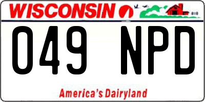 WI license plate 049NPD