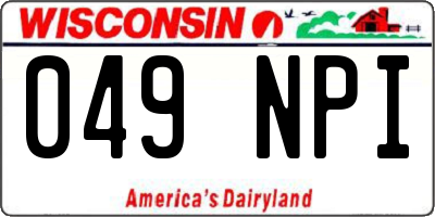 WI license plate 049NPI