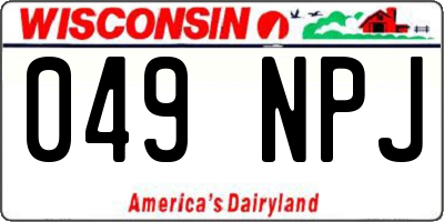 WI license plate 049NPJ