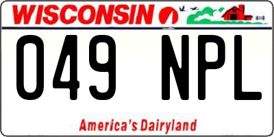 WI license plate 049NPL