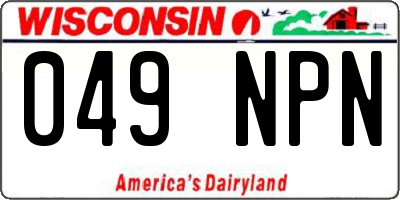 WI license plate 049NPN