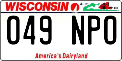 WI license plate 049NPO