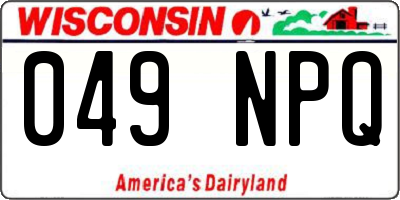 WI license plate 049NPQ