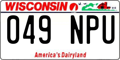 WI license plate 049NPU