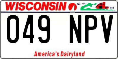 WI license plate 049NPV