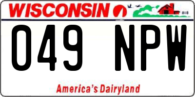 WI license plate 049NPW