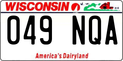 WI license plate 049NQA