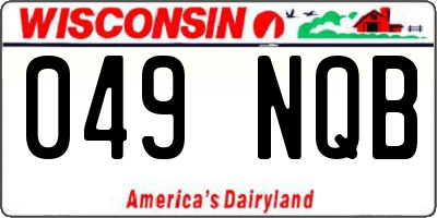 WI license plate 049NQB