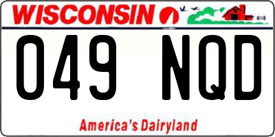 WI license plate 049NQD