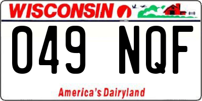 WI license plate 049NQF