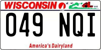 WI license plate 049NQI