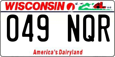 WI license plate 049NQR