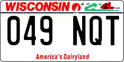 WI license plate 049NQT
