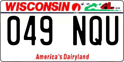 WI license plate 049NQU