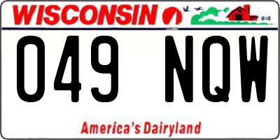 WI license plate 049NQW