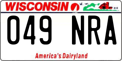 WI license plate 049NRA