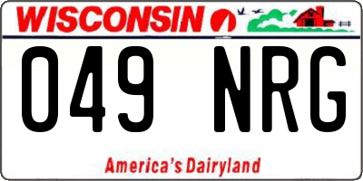 WI license plate 049NRG