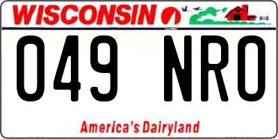 WI license plate 049NRO