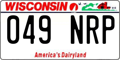 WI license plate 049NRP