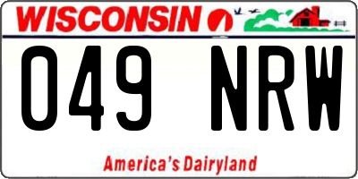 WI license plate 049NRW