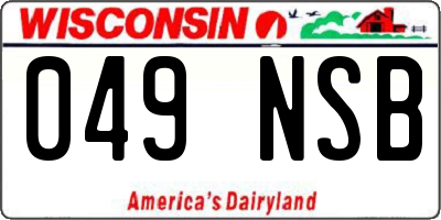 WI license plate 049NSB