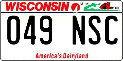 WI license plate 049NSC