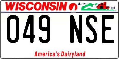 WI license plate 049NSE