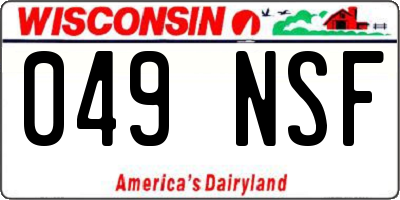 WI license plate 049NSF
