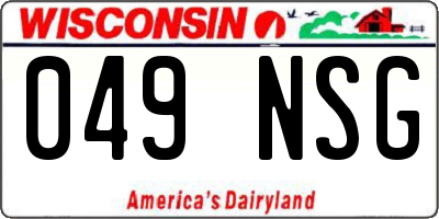 WI license plate 049NSG