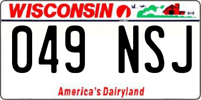 WI license plate 049NSJ