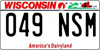 WI license plate 049NSM