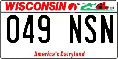 WI license plate 049NSN