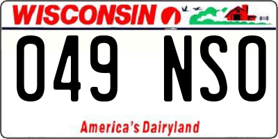 WI license plate 049NSO