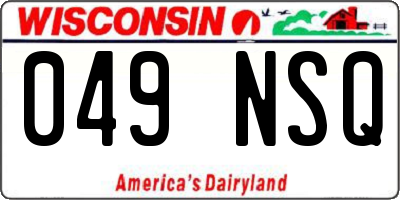 WI license plate 049NSQ