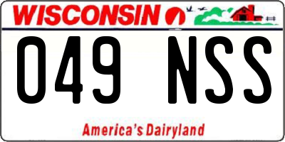 WI license plate 049NSS