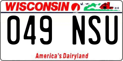 WI license plate 049NSU