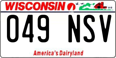 WI license plate 049NSV