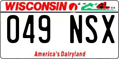 WI license plate 049NSX