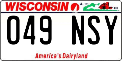 WI license plate 049NSY