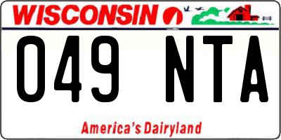 WI license plate 049NTA