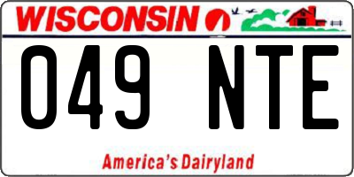 WI license plate 049NTE
