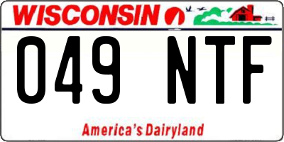 WI license plate 049NTF