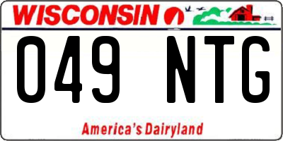 WI license plate 049NTG