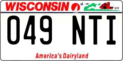 WI license plate 049NTI
