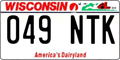 WI license plate 049NTK