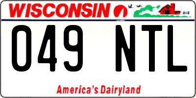 WI license plate 049NTL