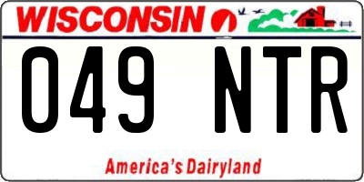 WI license plate 049NTR