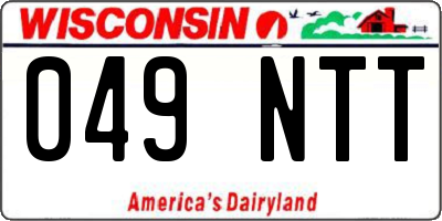 WI license plate 049NTT