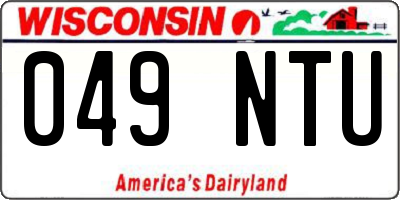 WI license plate 049NTU